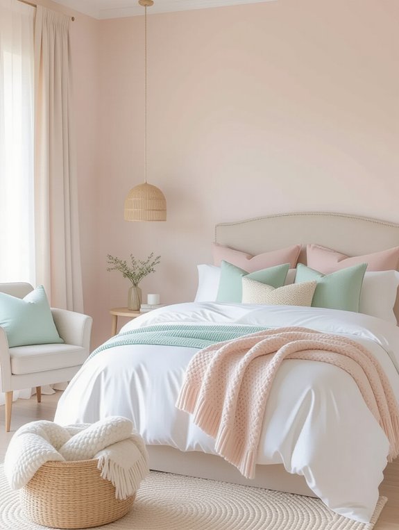serene pastel bedroom retreat