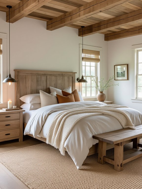 rustic wooden bedroom accents