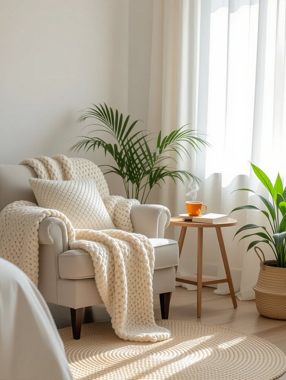 cozy reading nook setup