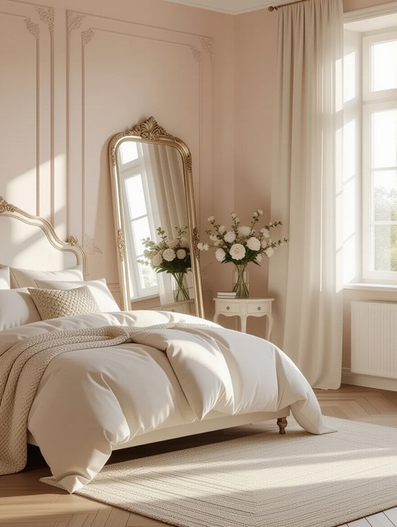 mirrors enhancing bedroom space