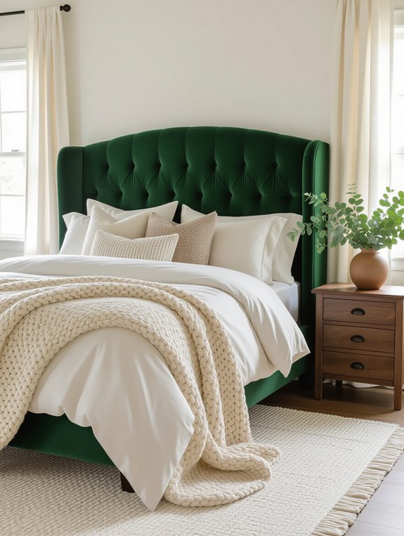 layered textures in bedroom