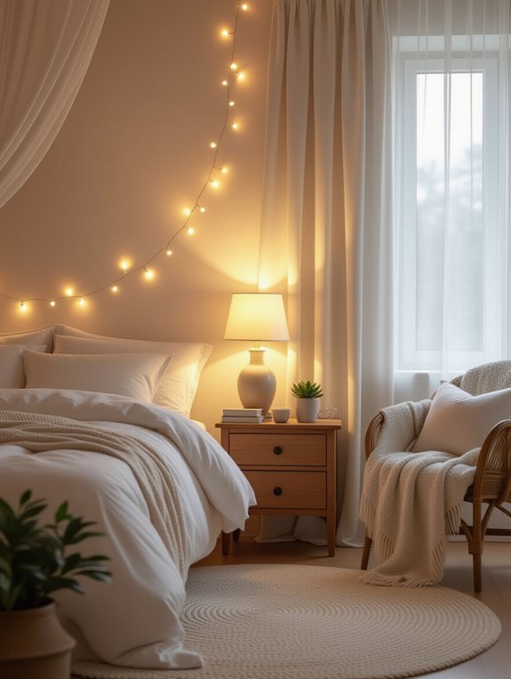 cozy warm bedroom lighting