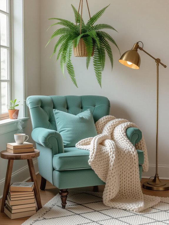 cozy chair warm blanket