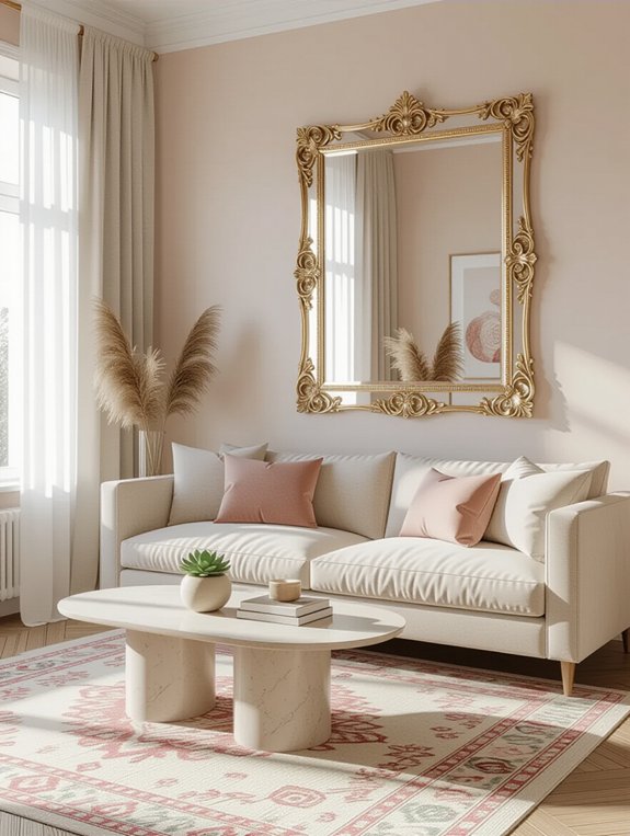 mirrors create spacious atmosphere