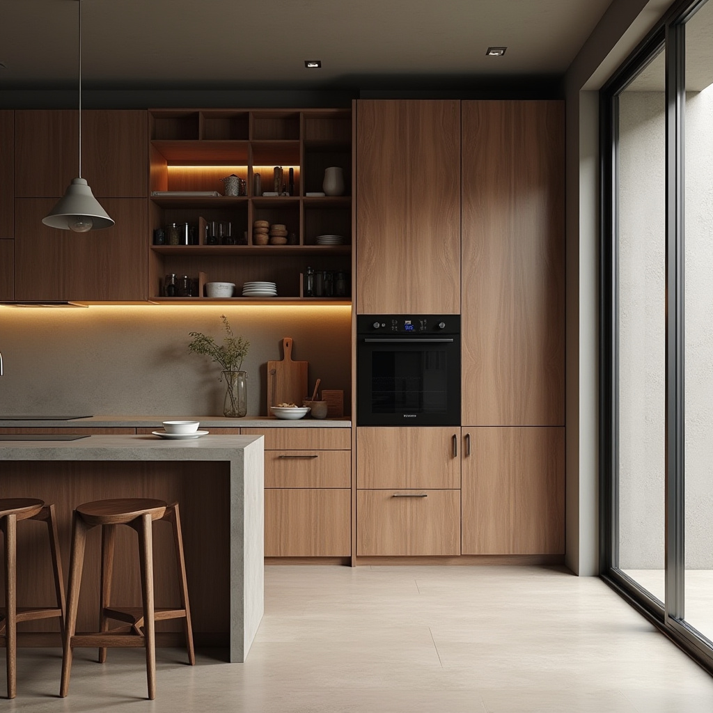 Minimalist Brown Kitchen