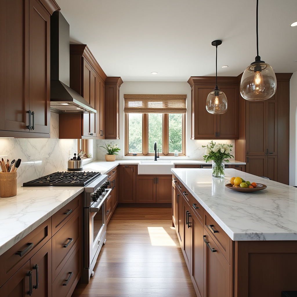 Transitional Brown Kitchen