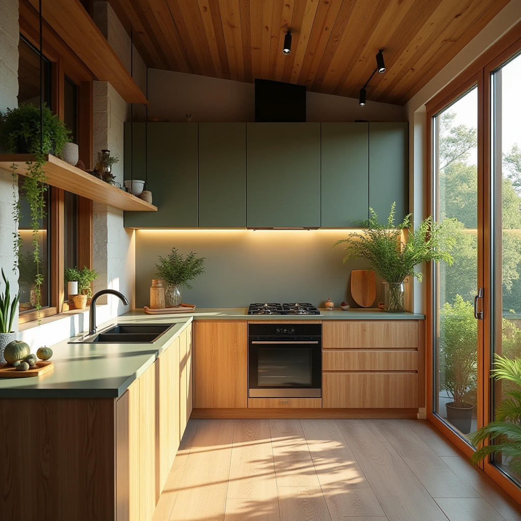Eco-Friendly Brown Kitchen