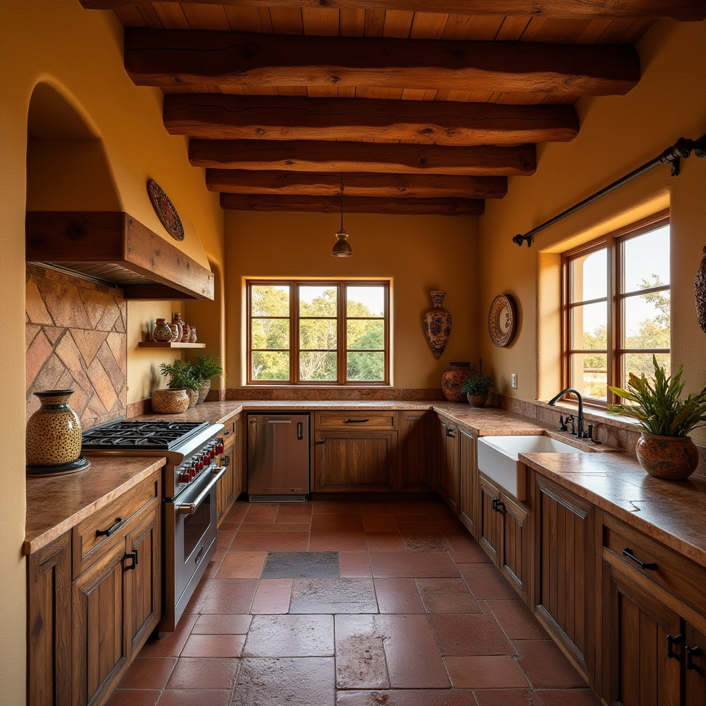 Southwestern Brown Kitchen