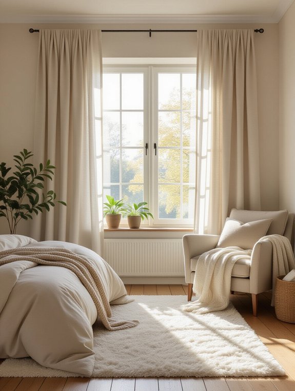 insulating curtains for cozy bedroom