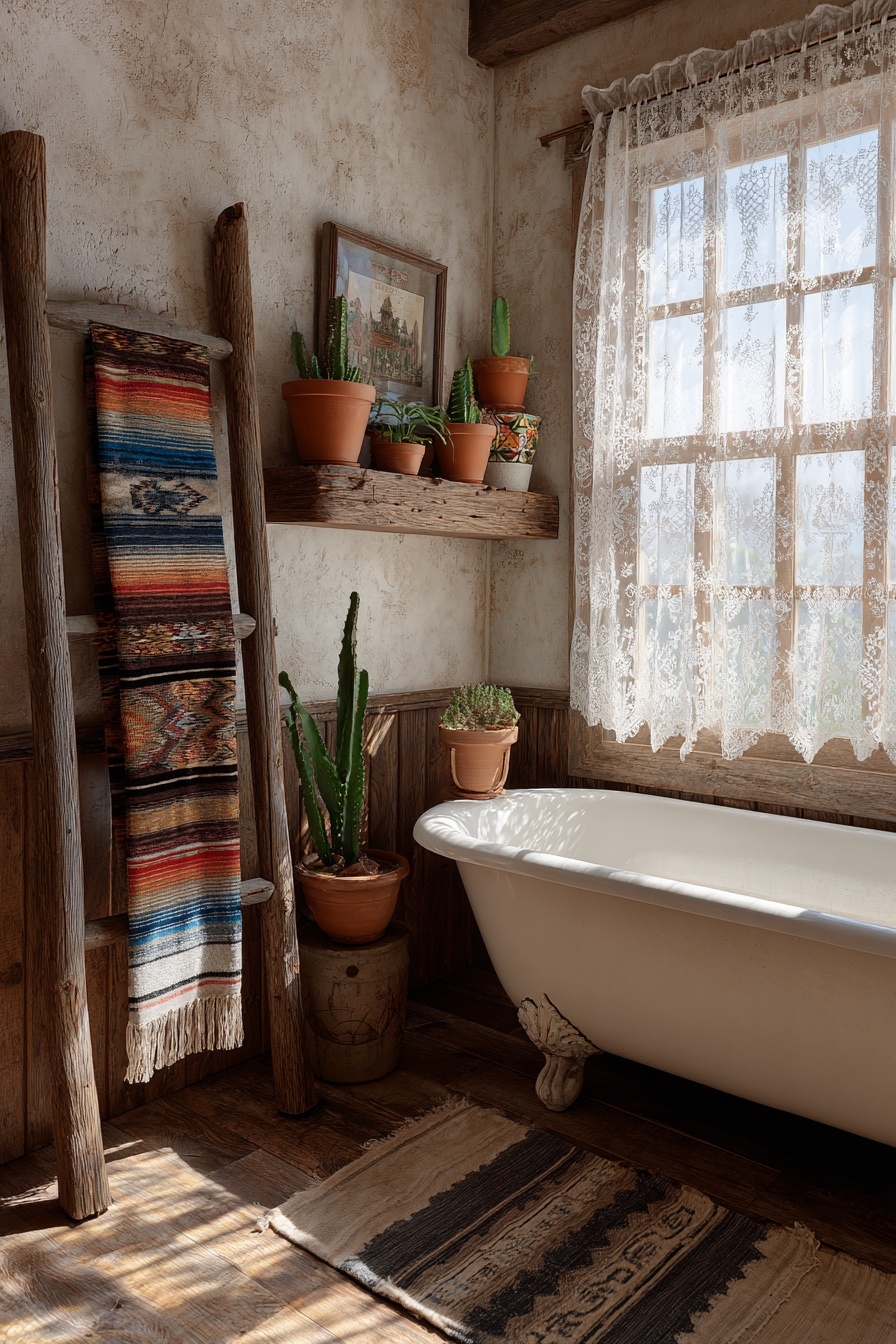 Wooden Ladder Towel Rack