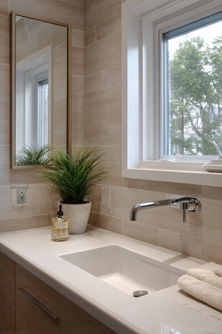Streamline with Wall-Mounted Faucets