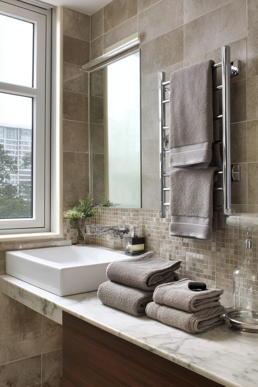 Save Wall Space with Vertical Towel Racks