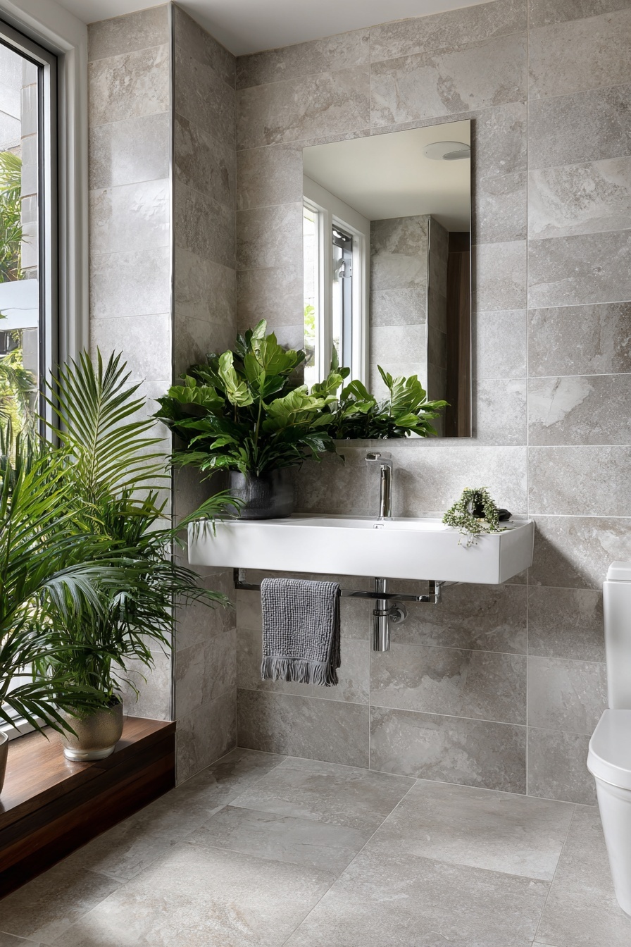 Expand Floor Space Visually with Large Tiles