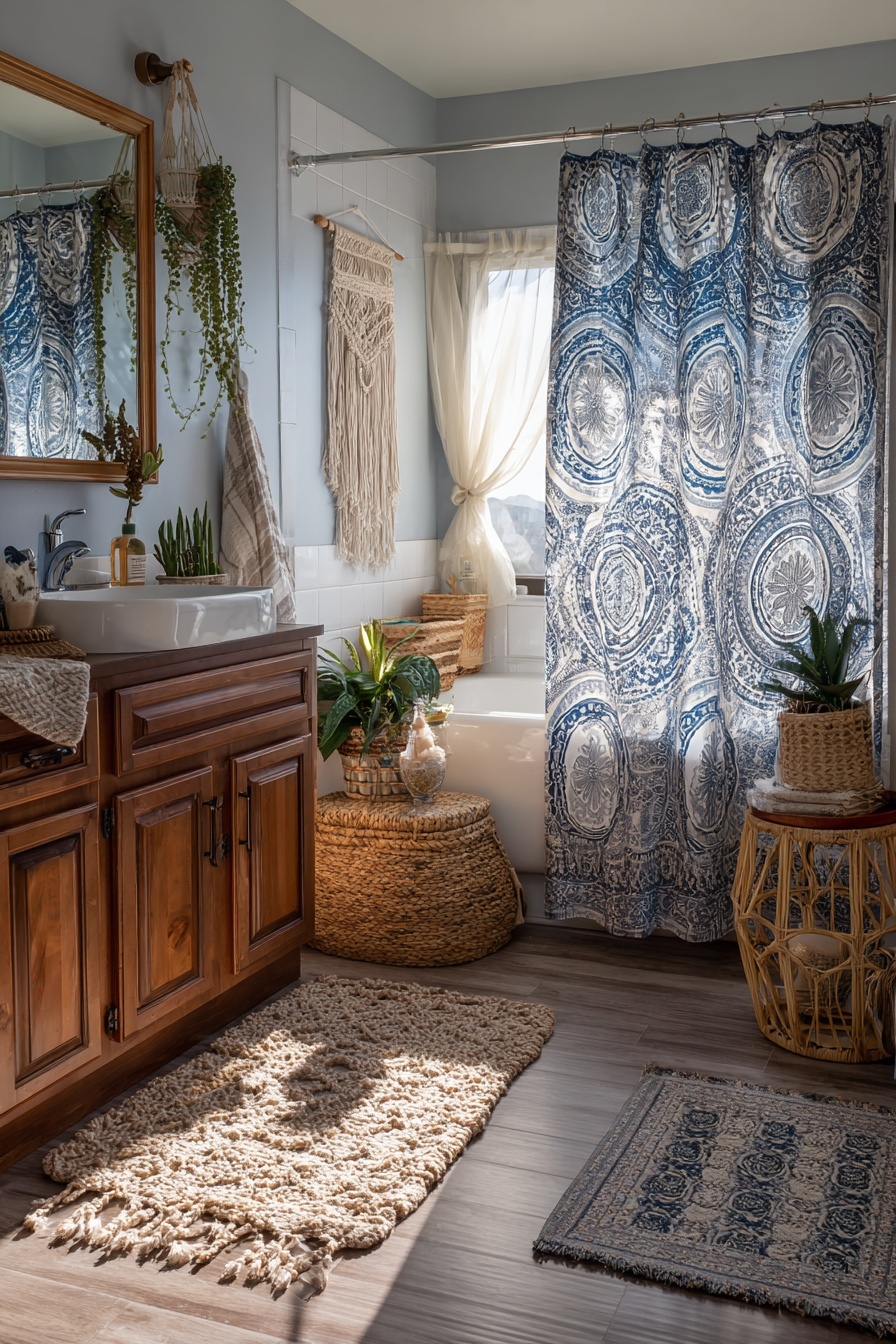 Select Bold, Patterned Shower Curtains