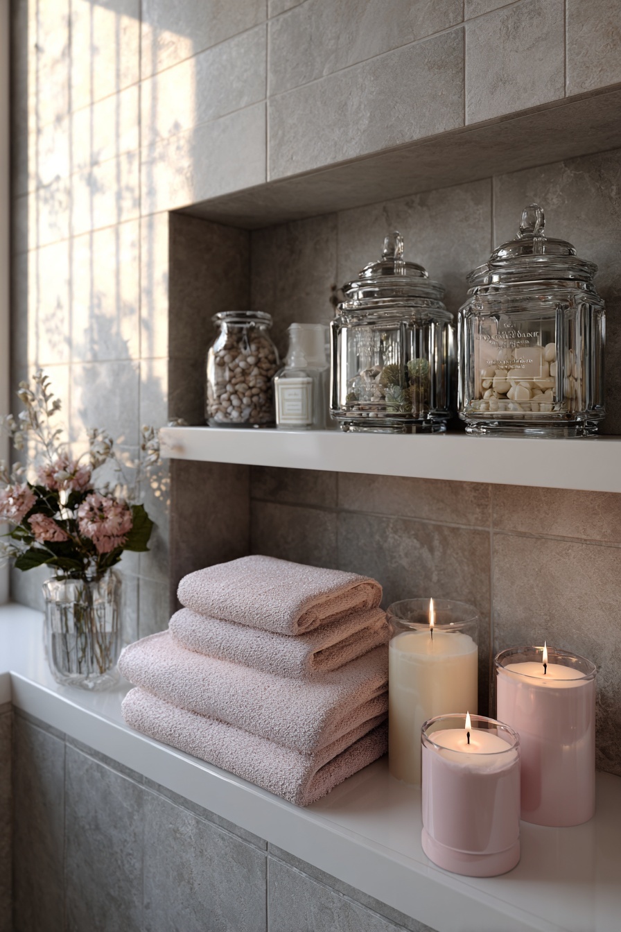 Pink Bathroom Shelf