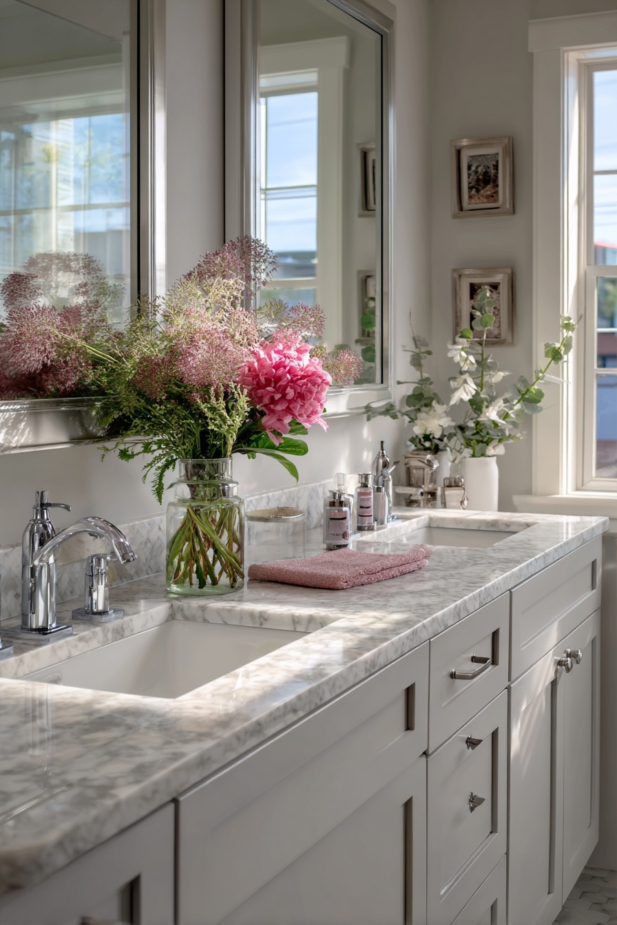 Grey Cabinets with Pink Details