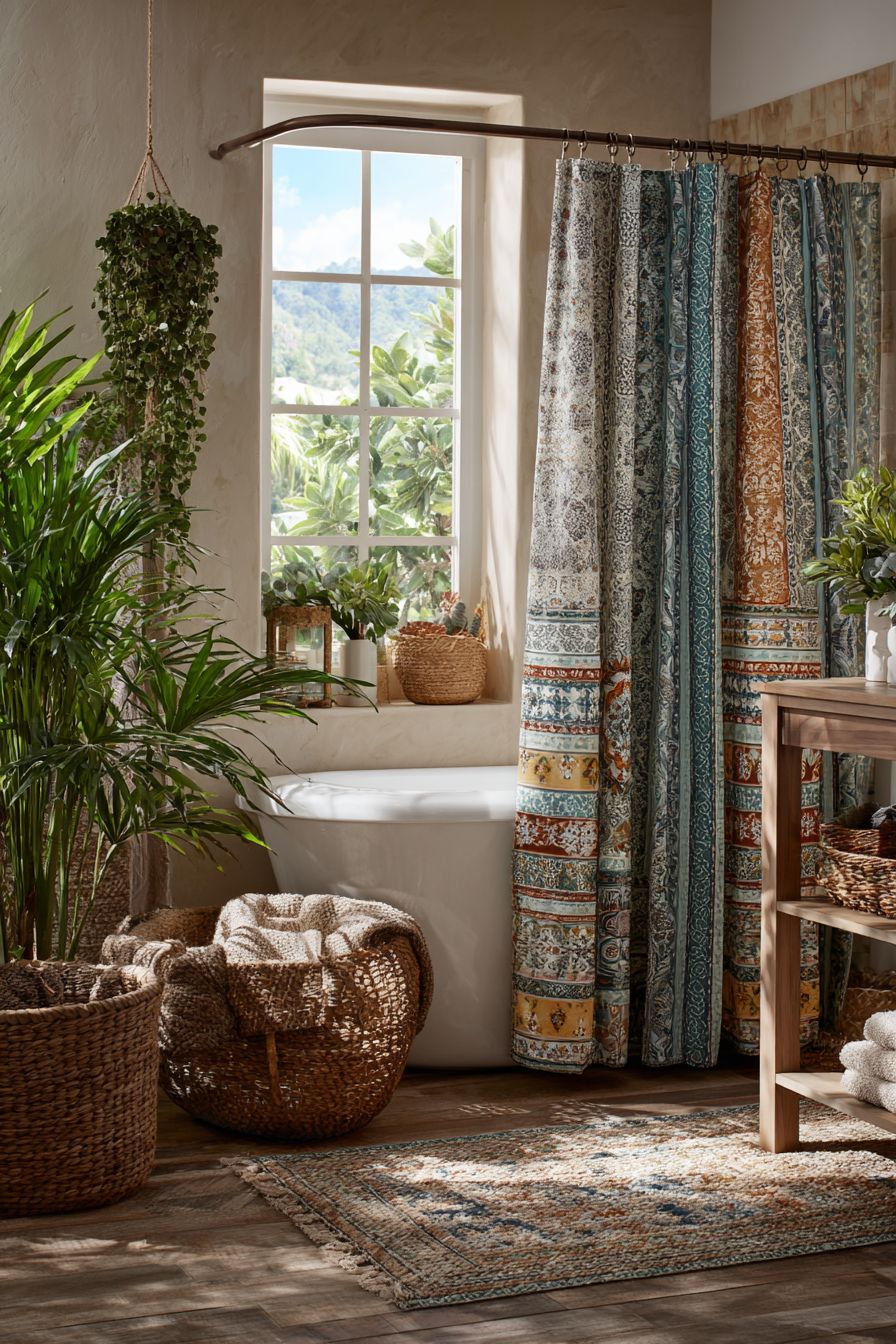 Brighten Up with Colorful Shower Curtains