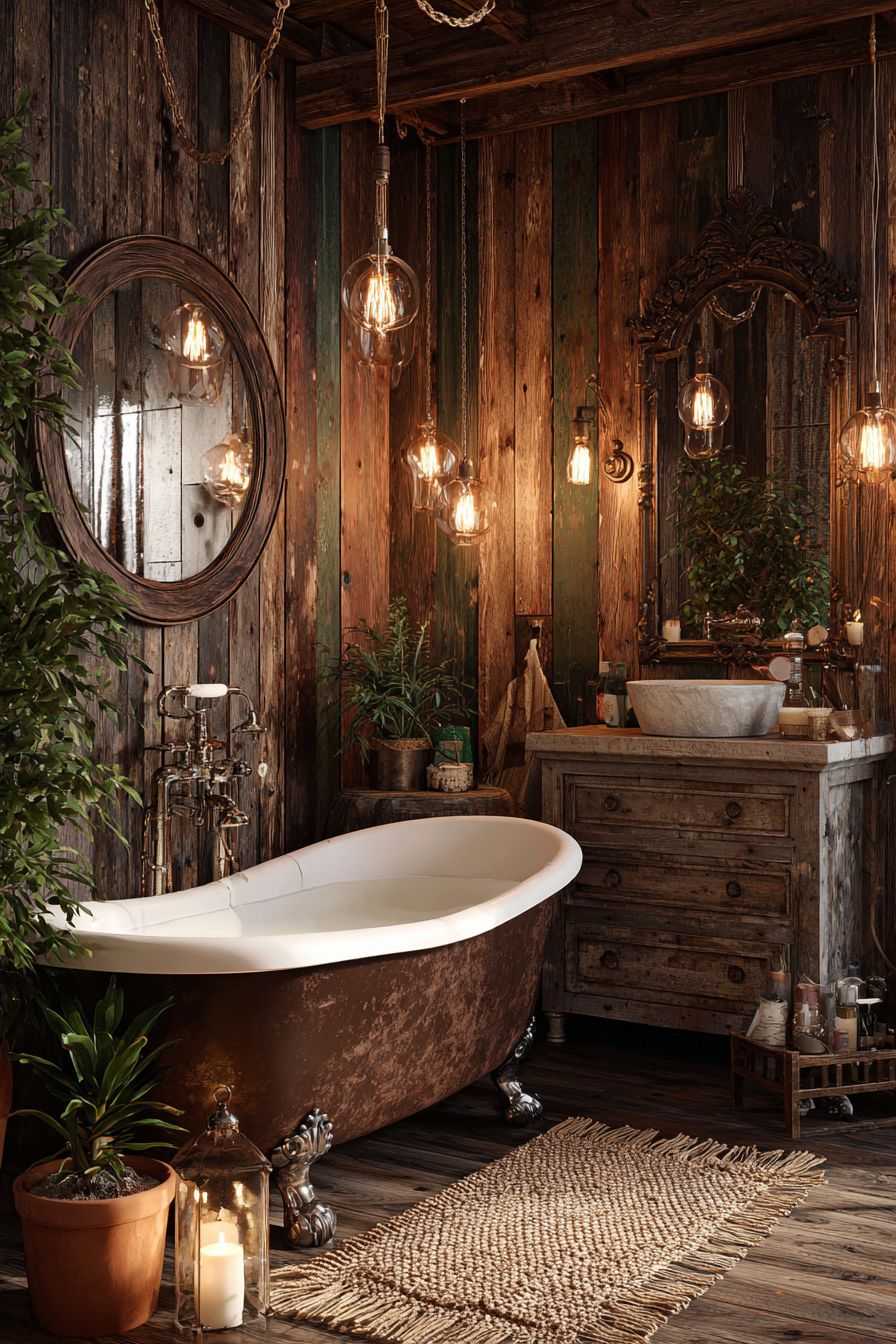 Accent Walls with Distressed Wood Panels