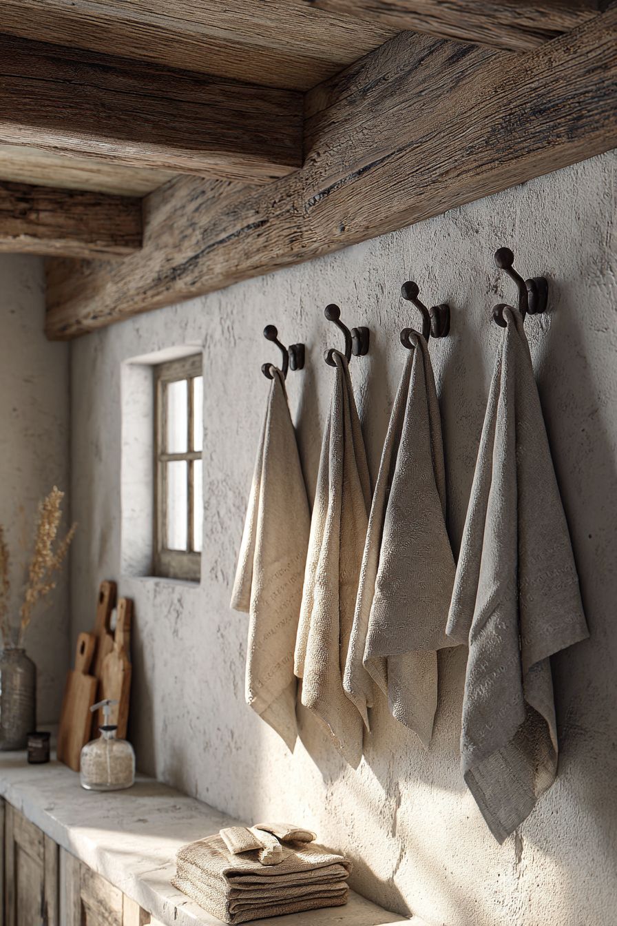 Hang Rustic Hooks for Convenience