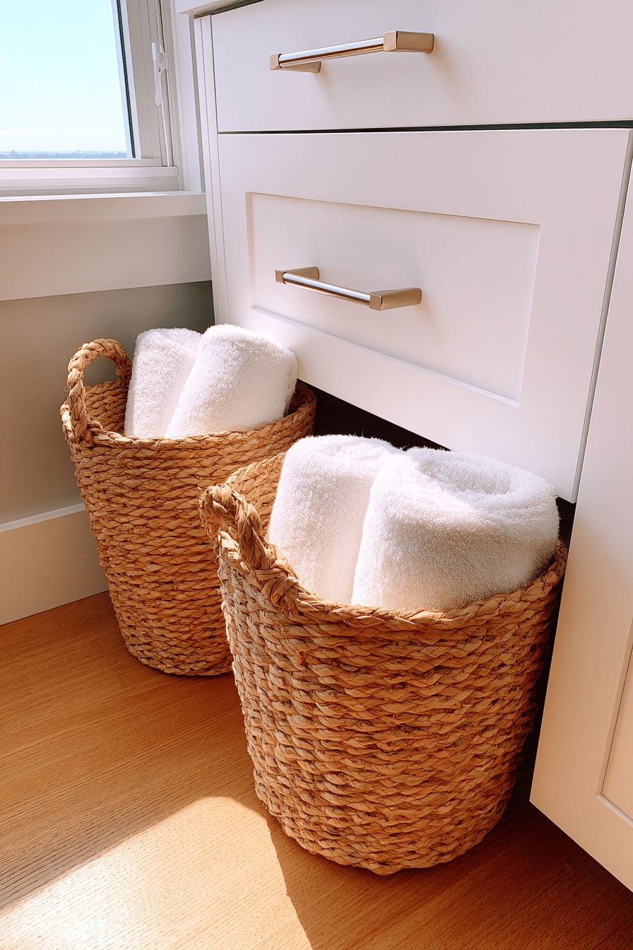 Wicker Baskets for Towel Storage
