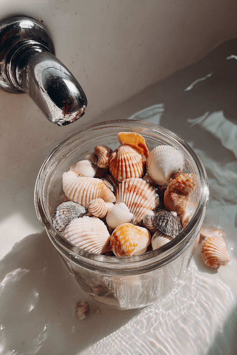 Seashells in Glass Jars