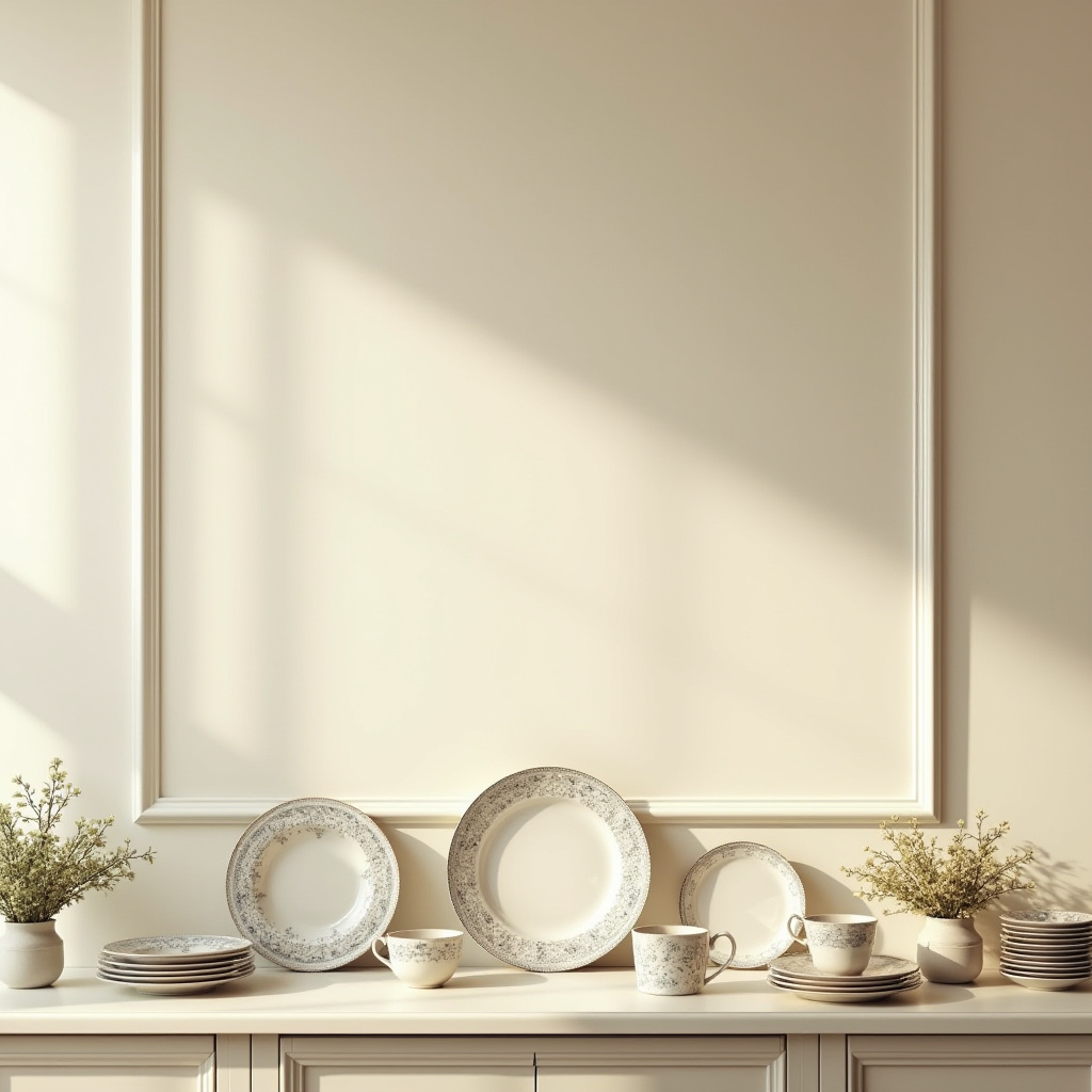 Traditional kitchen with plate rail