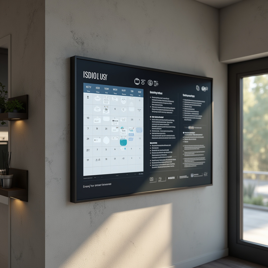 Contemporary kitchen with smart display