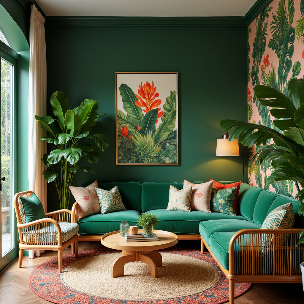 Lush tropical living room