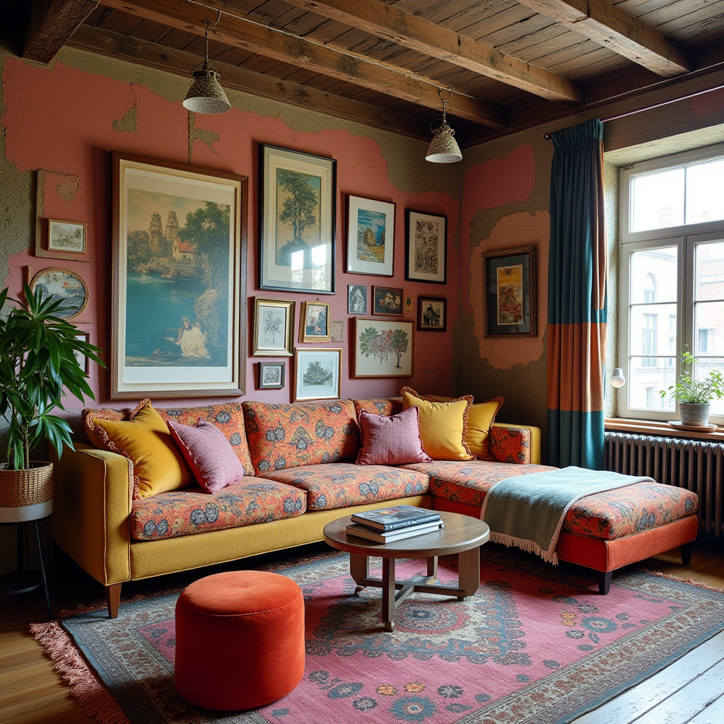 Dynamic eclectic living room