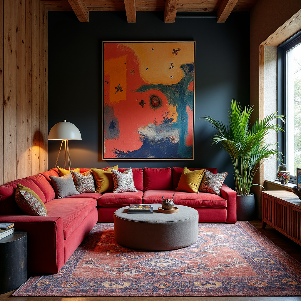 Expressive maximalist living room