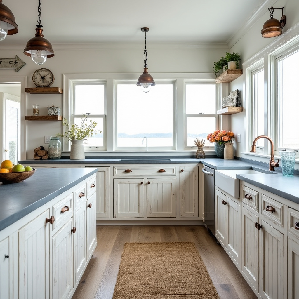 Rustic coastal kitchen with reclaimed wood