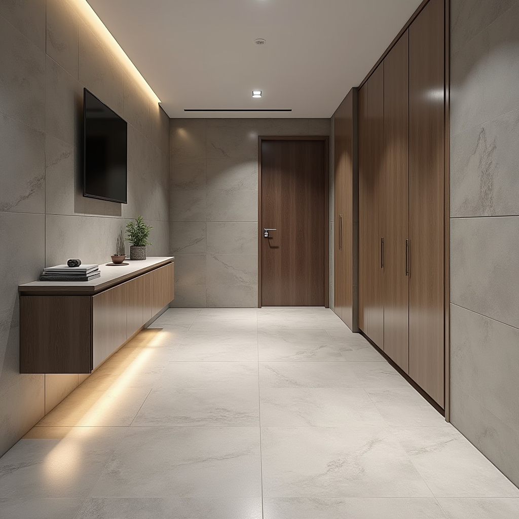 modern minimalist basement floor