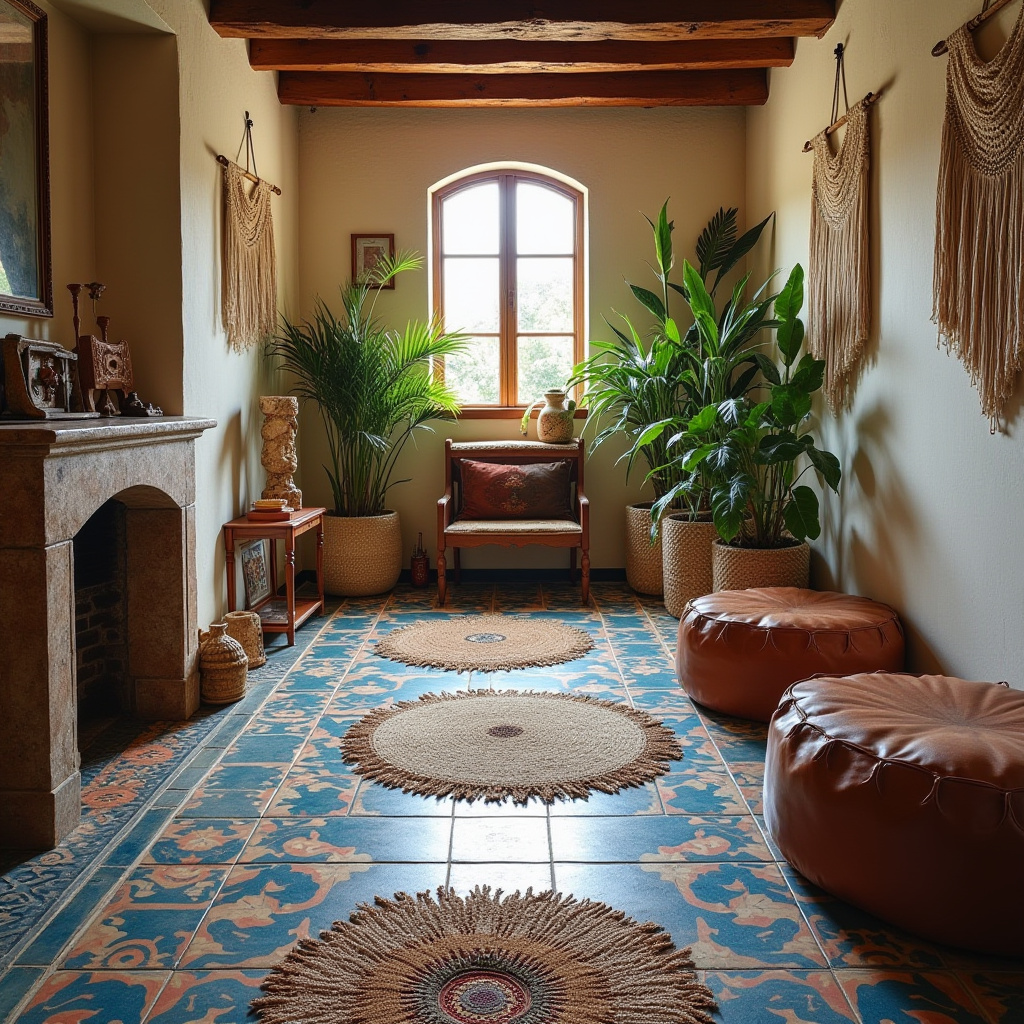 bohemian basement floor