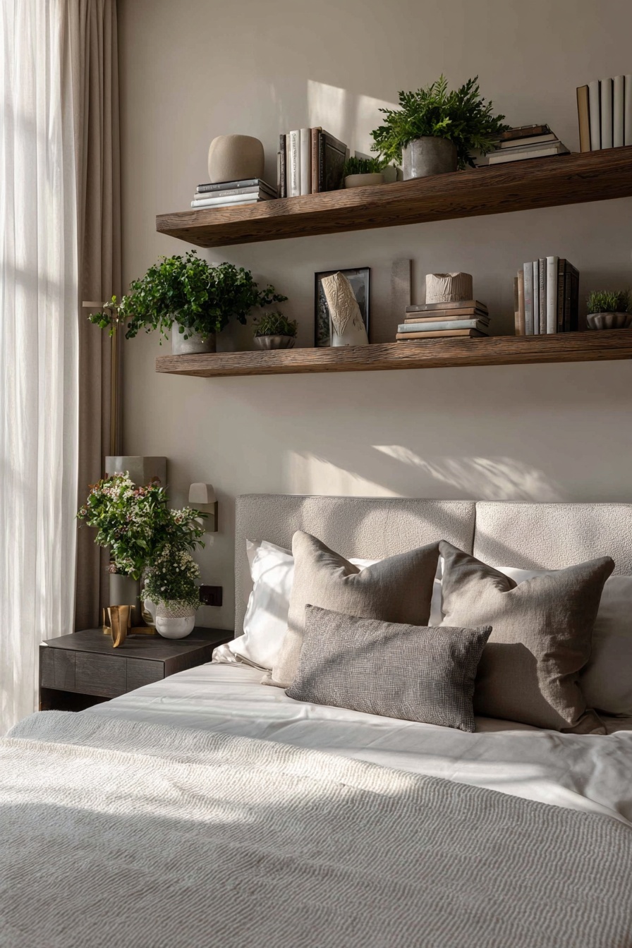 Install Shelves Above Your Bed for Extra Storage