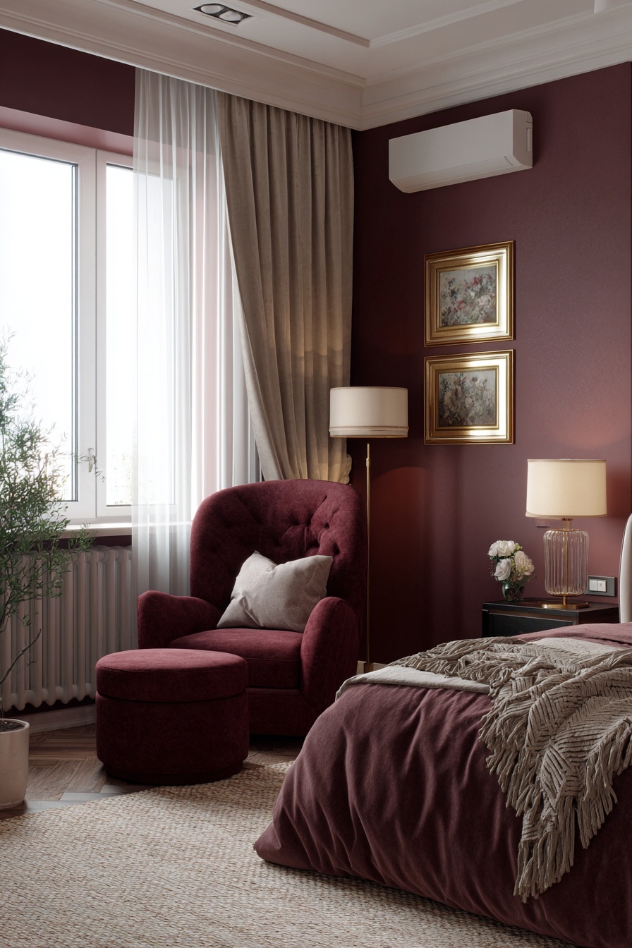 Burgundy Bedroom
