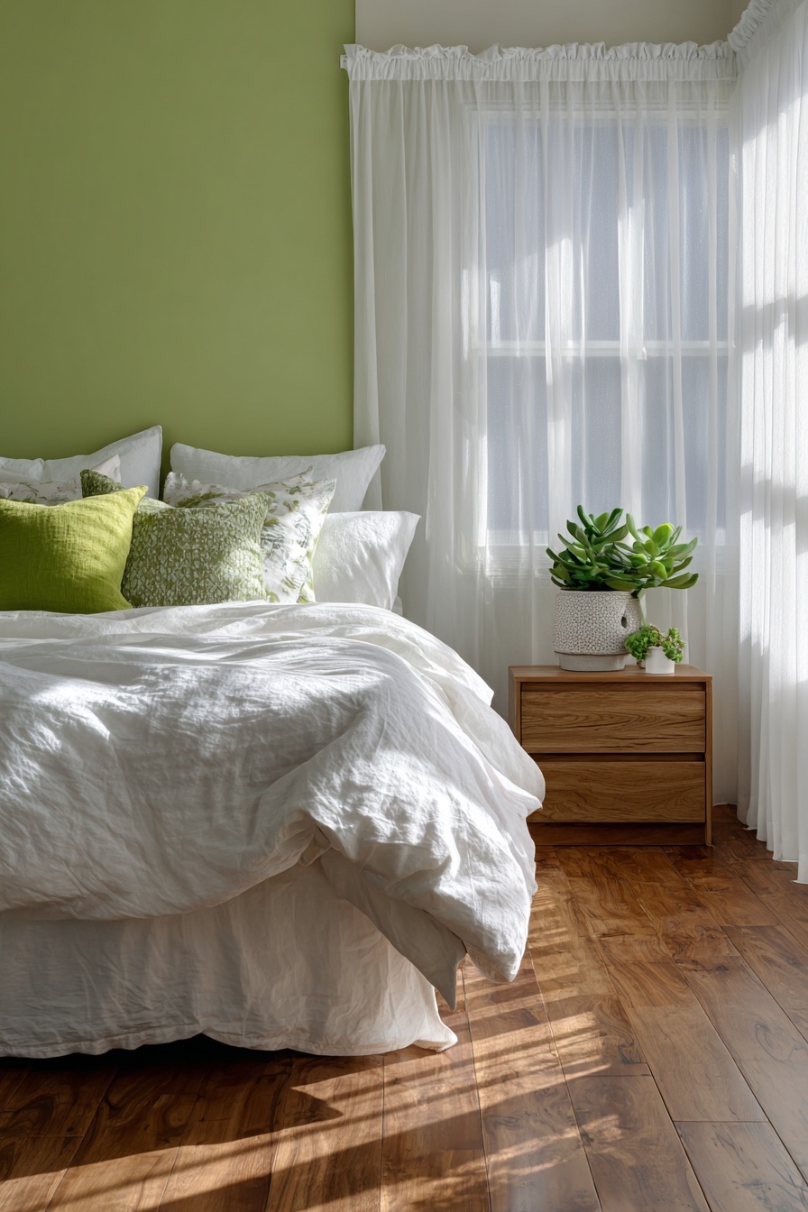 Kiwi Green Bedroom