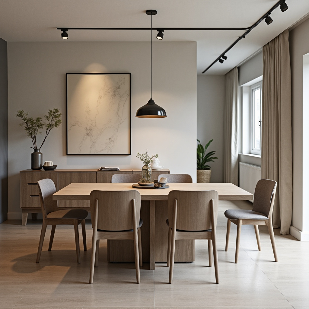 minimalist basement dining area