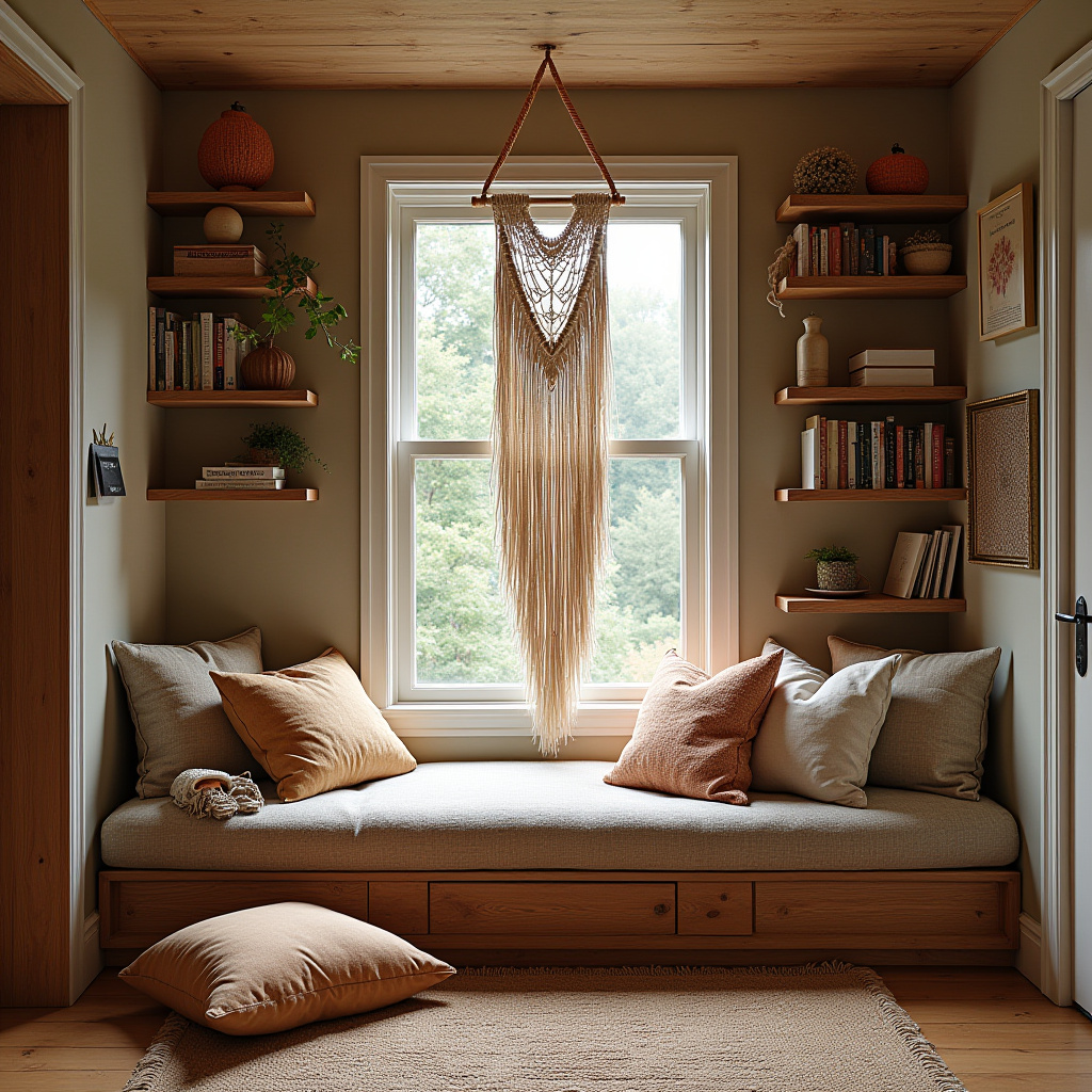 cozy bohemian reading corner