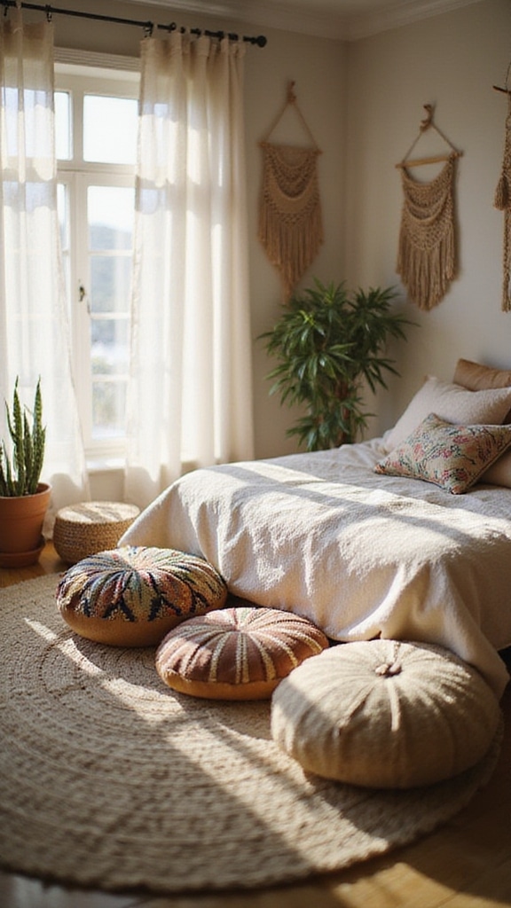 cozy eclectic floor seating