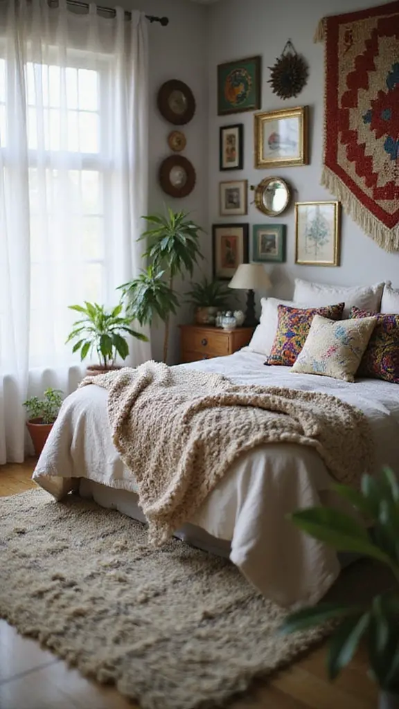 vibrant eclectic gallery wall