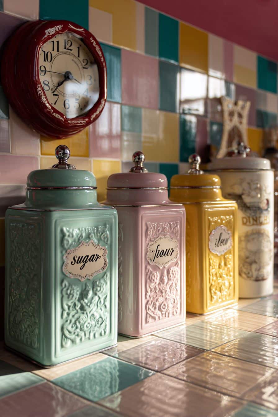 Retro Canister Sets on Counter