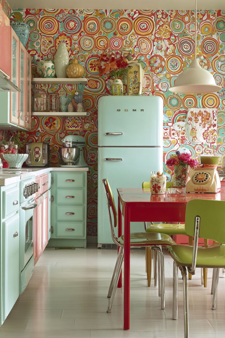 Make a Statement with Bold Retro Wallpaper