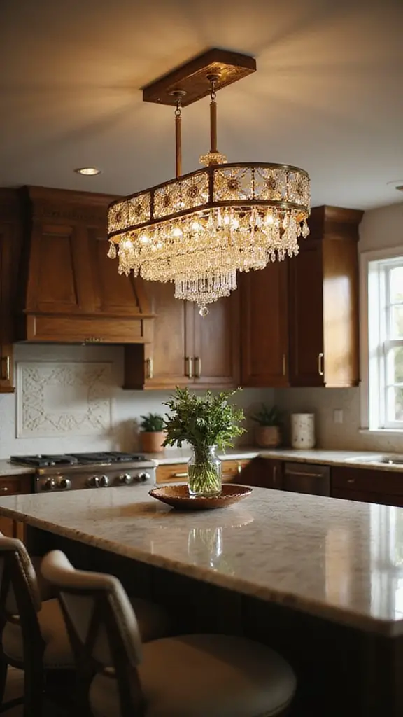 elevate kitchen with chandelier