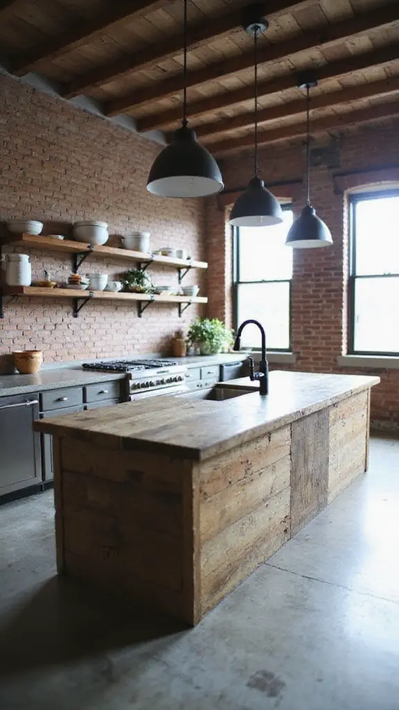 industrial charm in kitchen