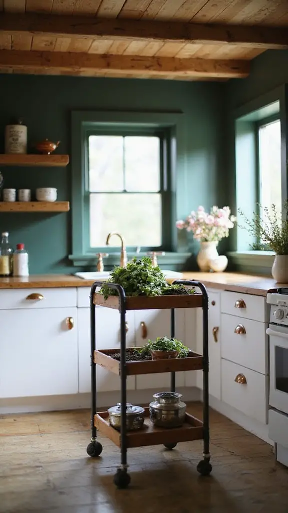 rolling kitchen cart utility