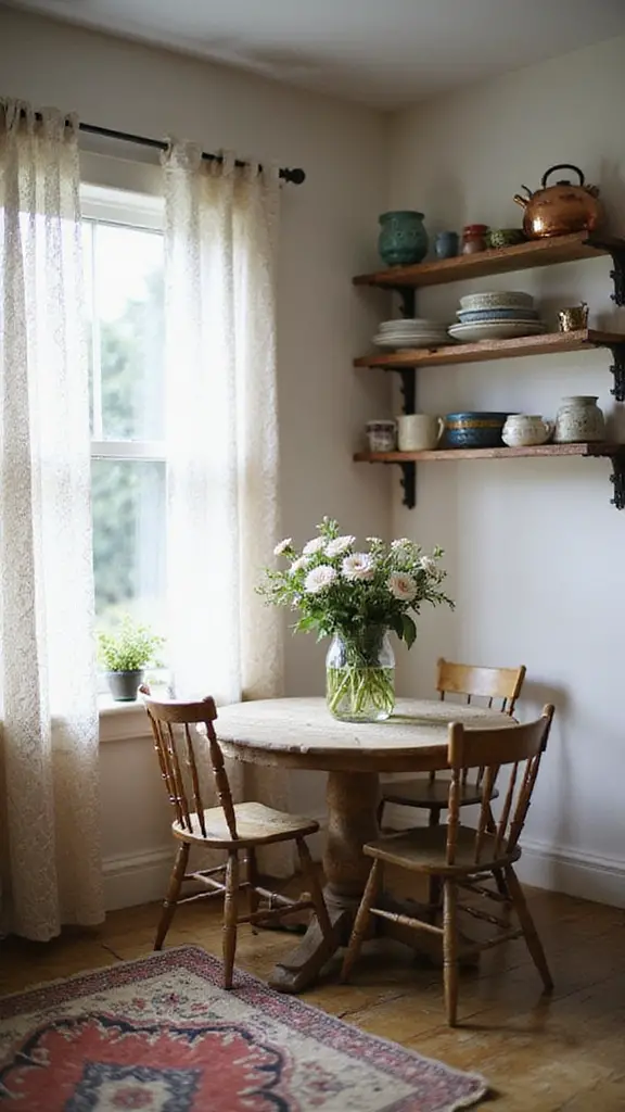 cozy sunlit breakfast nook
