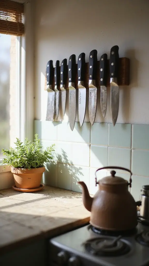 magnetic knife strip integration