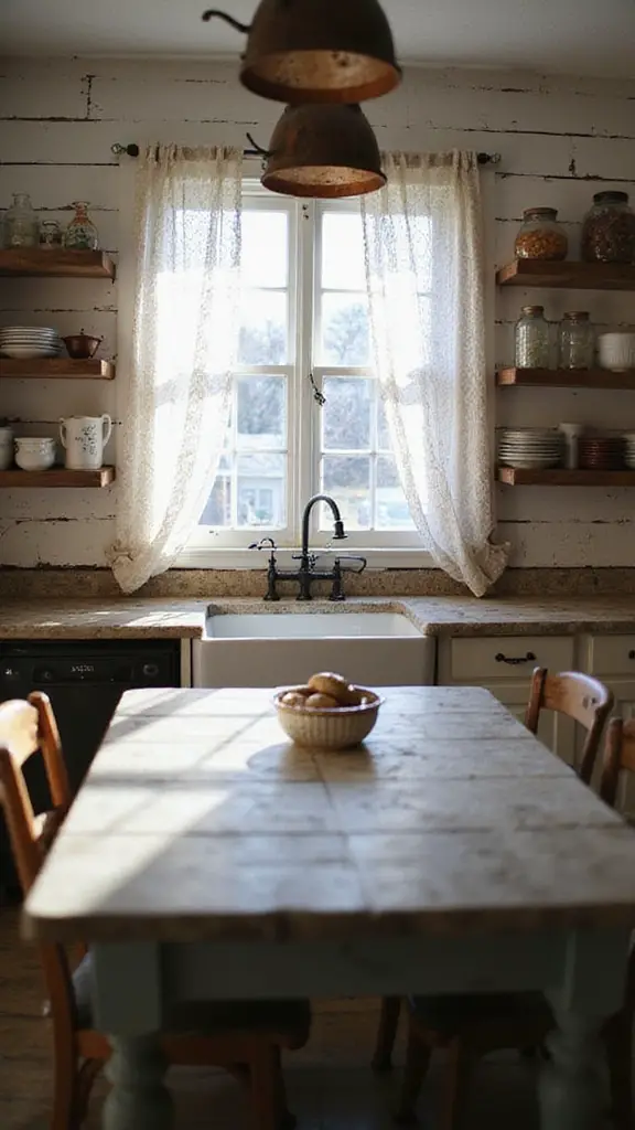 rustic charm through distressed wood