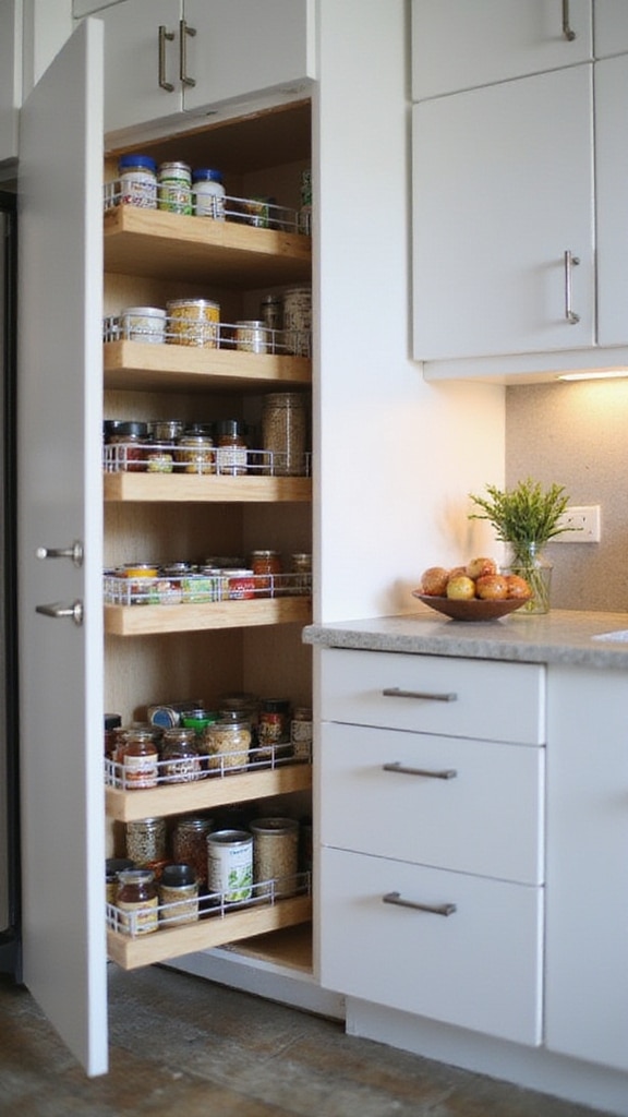 space-saving pull-out pantry
