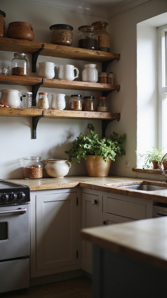 curated open shelving display